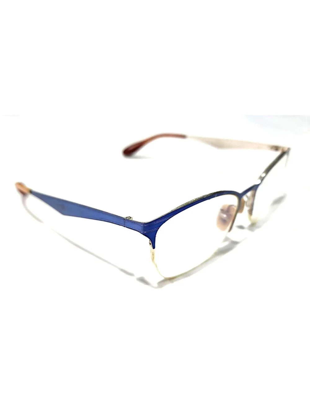 Ray Ban RB6345 2865 Blue Metal Half Rim Square Eyeglasses 52-17 135